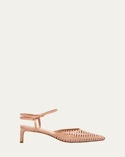 ULLA JOHNSON FRANCINE CAGED LEATHER ANKLE-STRAP PUMPS