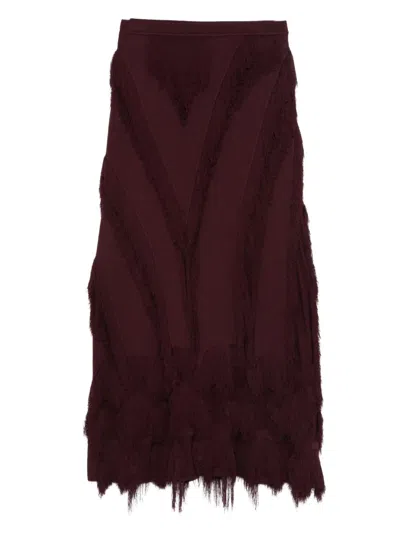 ULLA JOHNSON FRINGED PANELLED MIDI SKIRT