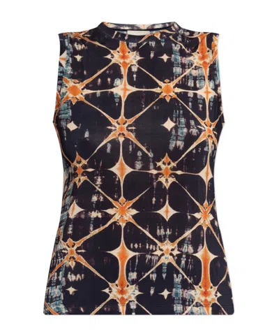 ULLA JOHNSON INES PRINTED SLEEVELESS TOP