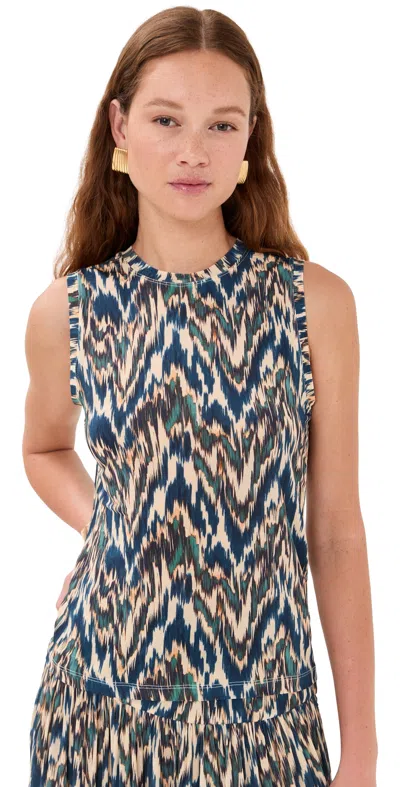 ULLA JOHNSON INES SLEEVELESS TOP RIVERSLATE