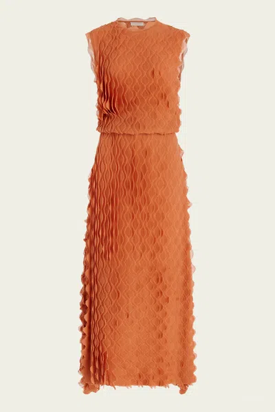 ULLA JOHNSON KAELYN MIDI DRESS IN PEONY