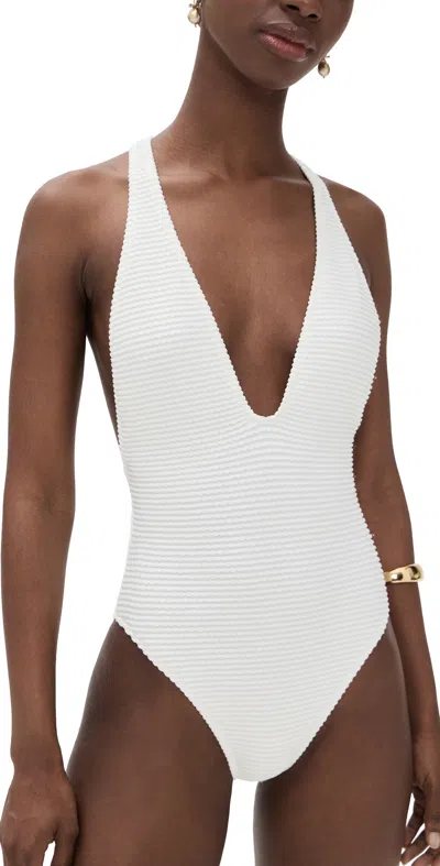 ULLA JOHNSON KAIA HIGH CUT MAILLOT SHELL