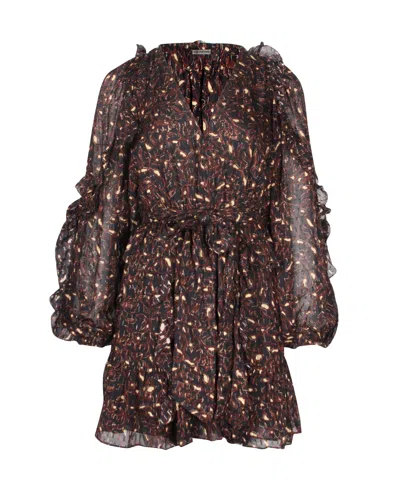 ULLA JOHNSON MAITA PRINTED MINI DRESS IN MULTICOLOR SILK