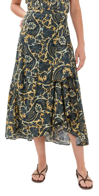 ULLA JOHNSON SABINA FAUX WRAP SKIRT LUNA