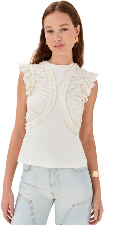 ULLA JOHNSON VAL SLEEVELESS RUFFLED TOP PRISTINE