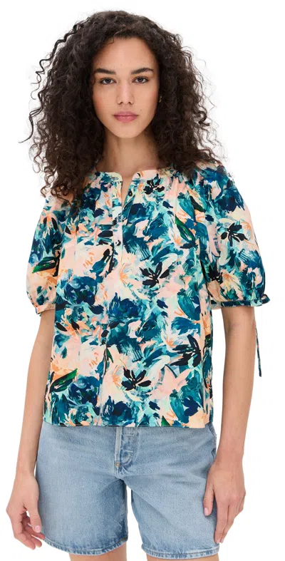 ULLA JOHNSON VIENNE BLOUSE DELPHINIUM