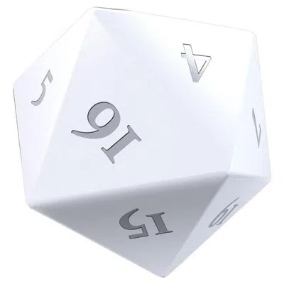 ULTRA PRO D20 VIVID HEAVY METAL DICE SET WHITE - PACK OF 2