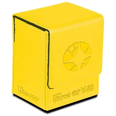 ULTRA PRO DECK BOX-FORCE OF WILL LIGHT MAGIC STONE FLIP, YELLOW