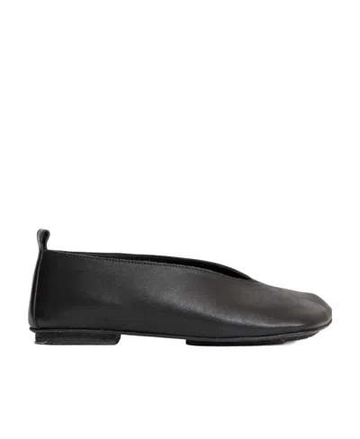 UMA WANG ASYMMETRIC-TOE LEATHER BALLERINAS