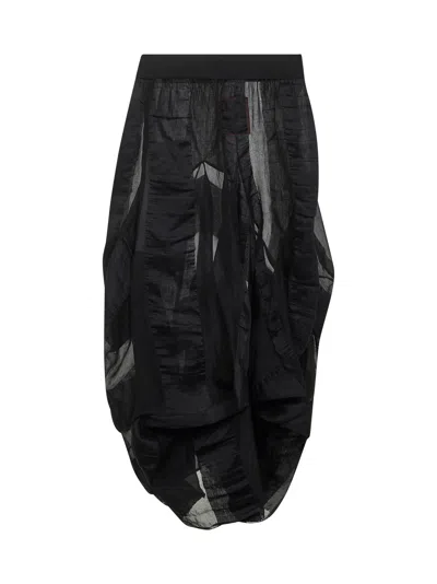 UMA WANG BLACK COTTON AND SILK VOILE GRETA LONG SKIRT