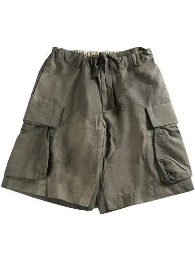 UMA WANG FADED-EFFECT CARGO SHORTS