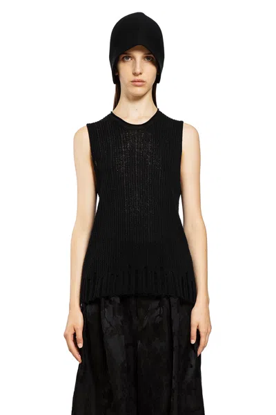 UMA WANG WOMAN BLACK VESTS