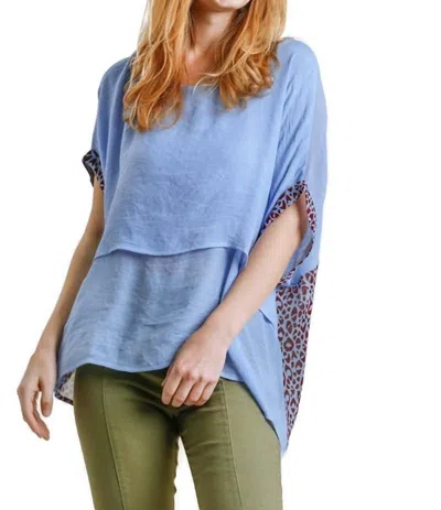 UMGEE ANIMAL PRINT LAYERED TOP IN BLUE