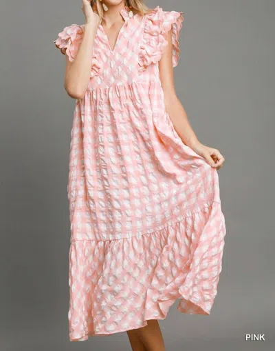 UMGEE GINGHAM CHECKERED DRESS IN PINK