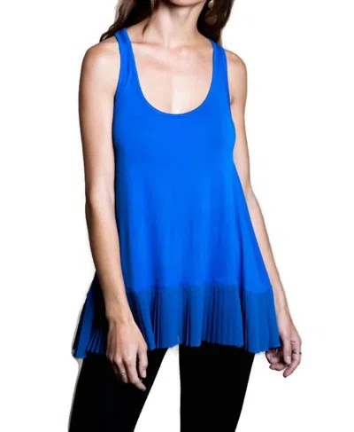 UMGEE PLEATED TANK TOP IN COBALT