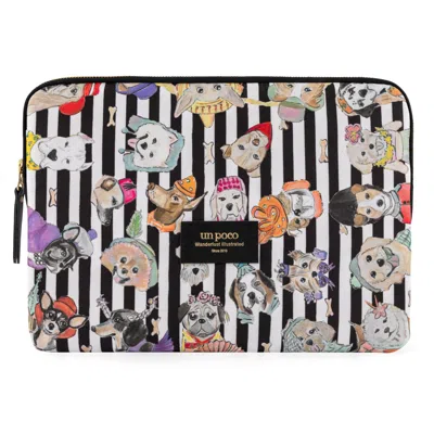 UN POCO WOMEN'S BLACK PARISIAN PUPS LAPTOP SLEEVE