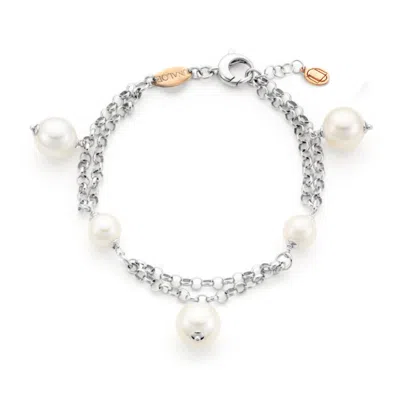 UNALOE WOMEN'S SILVER / WHITE BAROQUE PEARL BRACELET – STERLING SILVER