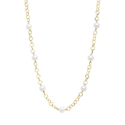 UNALOE WOMEN'S GRACEFUL ELEGANCE – GOLD-PLATED PEARL NECKLACE