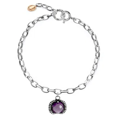 UNALOE WOMEN'S FANTASY BRACELET SILVER– TIMELESS ELEGANCE WITH PURPLE CRYSTAL