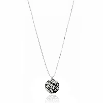 UNALOE SILVER STERLING SPHERE NECKLACE WITH INTRICATE ENGRAVINGS - ELEGANT JEWELRY FOR WOMEN