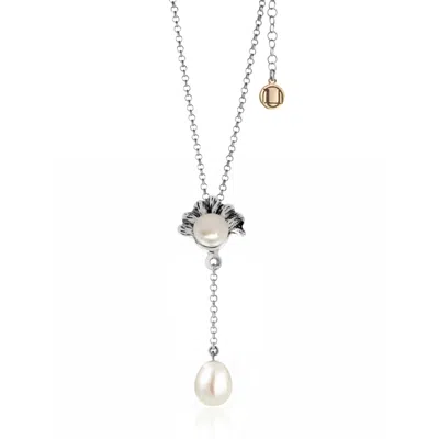 UNALOE WOMEN'S SILVER / WHITE STERLING SILVER MARINE PEARL NECKLACE