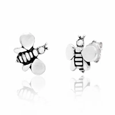 UNALOE WOMEN'S STERLING SILVER BEE STUD EARRINGS – SYMBOL OF ENERGY AND COMMUNITY - UNALOE HANDMADE