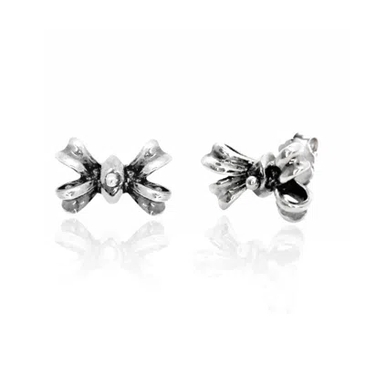 UNALOE STERLING SILVER BOW STUD EARRINGS – ALSO PERFECT FOR SECOND PIERCING - UNALOE JEWELLERY FOR WOMEN