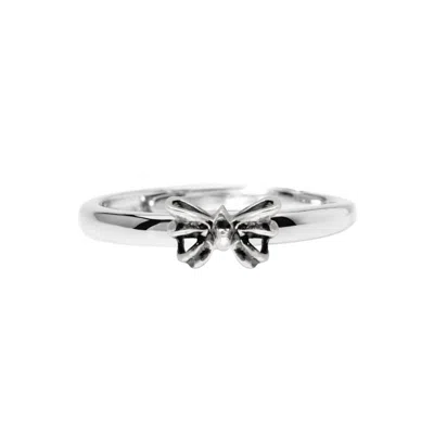 UNALOE STERLING SILVER BOW RING – ROMANTIC, FEMININE, ADJUSTABLE - UNALOE HANDMADE RING FOR WOMEN