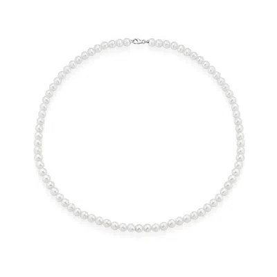 UNALOE WOMEN'S WHITE DELICATE FOUR MILLIMETERS FRESHWATER PEARL NECKLACE WITH EIGHTEEN KT  GOLD CLASP - SUB