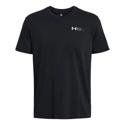 UNDER ARMOUR Under Armour Heavyweight Left Chest Logo Repeat T-shirt 'Black White'