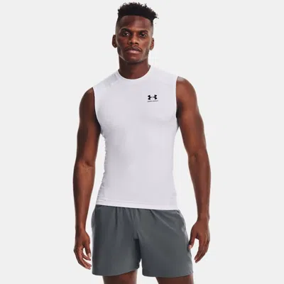 UNDER ARMOUR HEATGEAR® MEN'S COMPRESSION SLEEVELESS WHITE