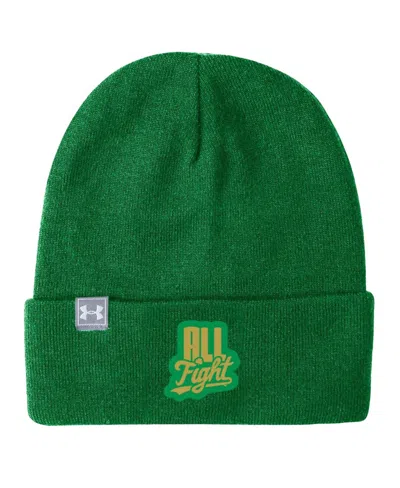 UNDER ARMOUR MEN'S KELLY-GREEN NOTRE DAME FIGHTING IRISH HALFTIME CUFFED KNIT HAT