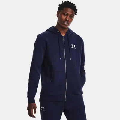 UNDER ARMOUR ICON FLEECE MEN'S FULL-ZIP HOODIE MIDNIGHT NAVY