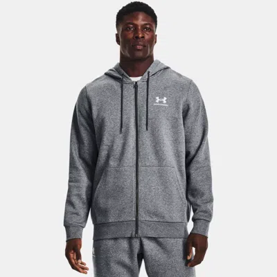 UNDER ARMOUR ICON FLEECE MEN'S FULL-ZIP HOODIE PITCH GRAY MEDIUM HEATHER