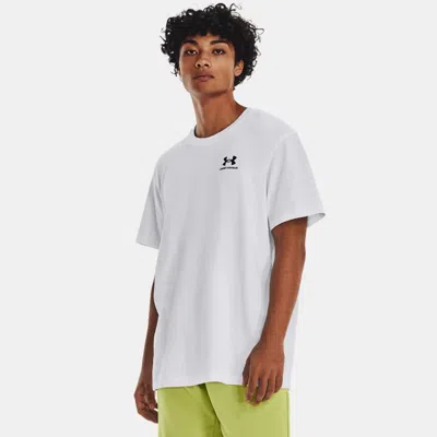UNDER ARMOUR LOGO EMBROIDERED HEAVYWEIGHT MEN'S SHORT SLEEVE WHITE