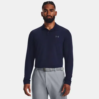 UNDER ARMOUR MATCHPLAY MEN'S LONG SLEEVE POLO MIDNIGHT NAVY