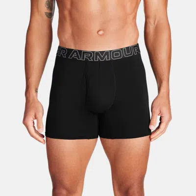 UNDER ARMOUR PERFORMANCE COTTON MEN'S 6" 3-PACK BOXERJOCK® BLACK