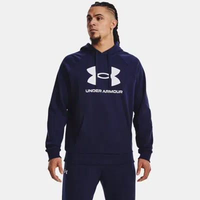 UNDER ARMOUR RIVAL FLEECE MEN'S LOGO HOODIE MIDNIGHT NAVY