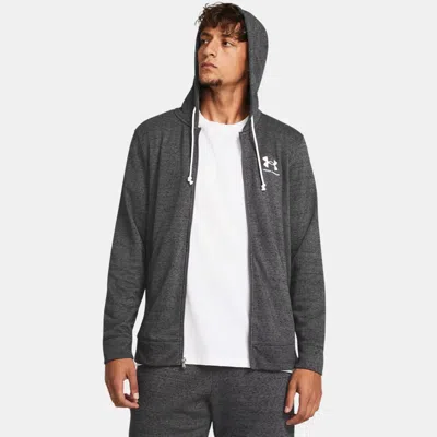 UNDER ARMOUR RIVAL TERRY MEN'S FULL-ZIP CASTLEROCK LIGHT HEATHER