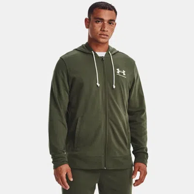 UNDER ARMOUR RIVAL TERRY MEN'S FULL-ZIP MARINE OD GREEN