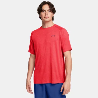 UNDER ARMOUR MEN'S  UNDER ARMOUR  TECH™ TEXTURED SHORT SLEEVE RACER RED