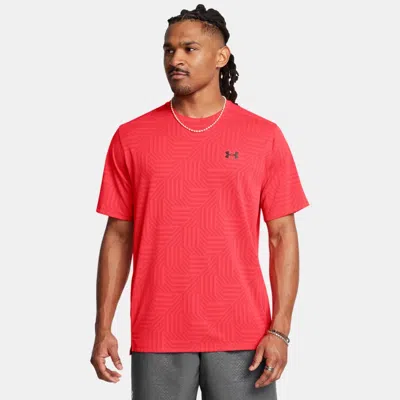 UNDER ARMOUR MEN'S  UNDER ARMOUR  TECH™ VENT GEOTESSA SHORT SLEEVE RACER RED