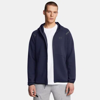 UNDER ARMOUR UNSTOPPABLE FLEECE MEN'S FULL-ZIP HOODIE MIDNIGHT NAVY