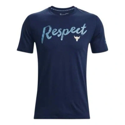 UNDER ARMOUR Under Armour Project Rock Respect the Grind T-Shirt 'College Navy'