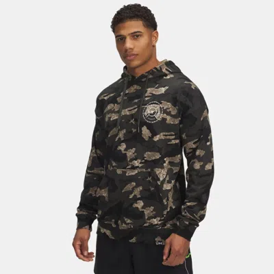 UNDER ARMOUR PROJECT ROCK TERRY PRINTED MEN'S HOODIE BAROQUE GREEN