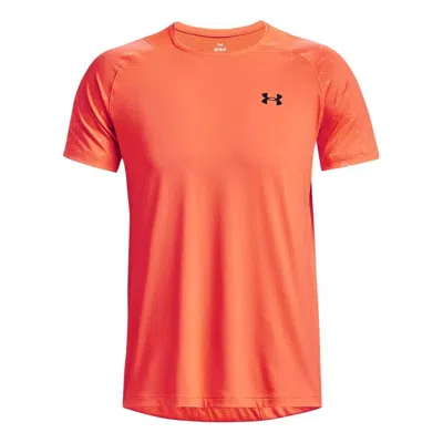 UNDER ARMOUR Under Armour Rush Emboss Short Sleeve T-Shirt 'Orange'