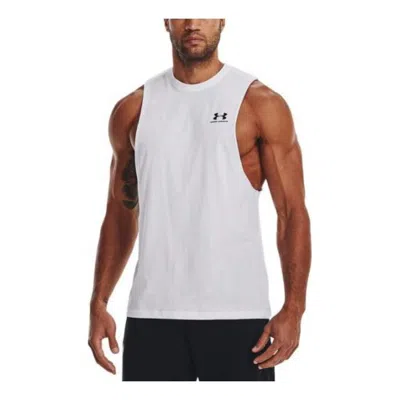UNDER ARMOUR Under Armour Sportstyle Left Chest Cut-Off Tank Top 'White'