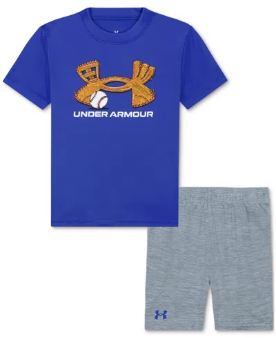 UNDER ARMOUR TODDLER & LITTLE BOYS TECH BASEBALL T-SHIRT & SHORTS, 2 PIECE SET