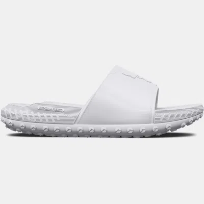 UNDER ARMOUR PROJECT ROCK 3 UNISEX SLIDES WHITE