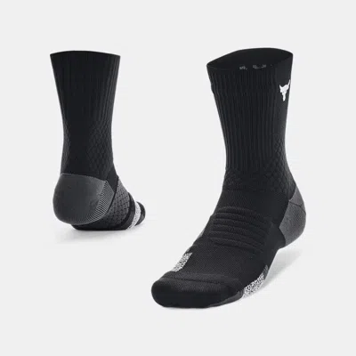 UNDER ARMOUR PROJECT ROCK ARMOURDRY™ PLAYMAKER UNISEX MID-CREW SOCKS BLACK